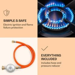 Klarstein Goldflame Gas Hob 1 Wok Burner Glass Ceramic -Kitchen Appliance Store 51308740 5