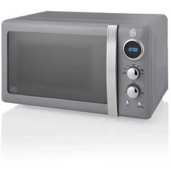 Swan Retro 800W LED Digital Microwave Grey