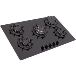 SIA BGH90BL 90cm Black 5 Burner Gas On Glass Hob Cast Iron Supports LPG Kit -Kitchen Appliance Store 65334511 5