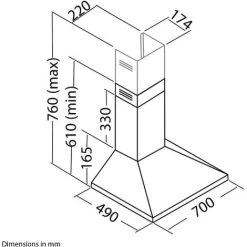 SIA CHL70BL 70cm Chimney Cooker Hood Kitchen Extractor Fan In Black 10 SIA CHL70BL 70cm Chimney Cooker Hood Kitchen Extractor Fan In Black -Kitchen Appliance Store 65334535 4