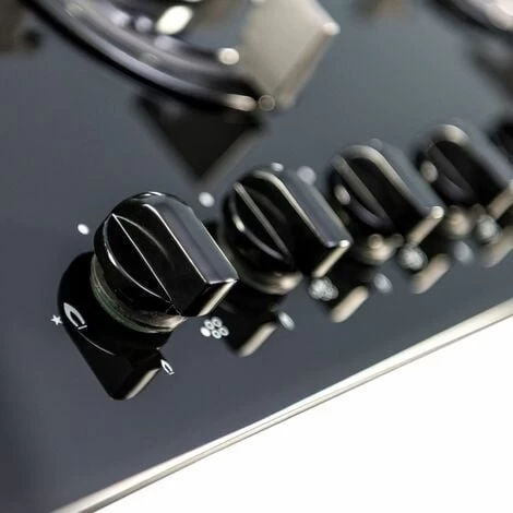 SIA GHG902BL 90cm Black 5 Burner Gas On Glass Hob With Cast Iron Pan Stands 4 SIA GHG902BL 90cm Black 5 Burner Gas On Glass Hob With Cast Iron Pan Stands - Image 2