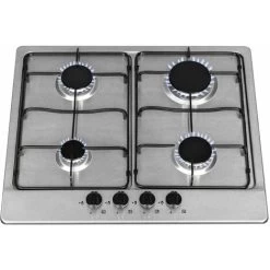 SIA SSG602SS 60cm Stainless Steel 4 Burner Gas Hob With Enamel Pan Stands