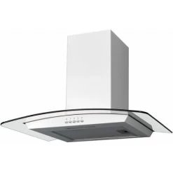 SIA CGH60WH 60cm White Curved Glass Chimney Cooker Hood Kitchen Extractor Fan