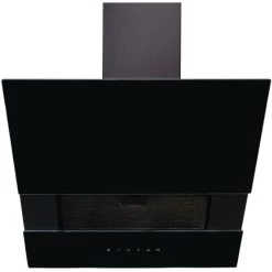 60cm Black Angled Cooker Hood With Sliding Glass Panel - SIA AGTC60BL