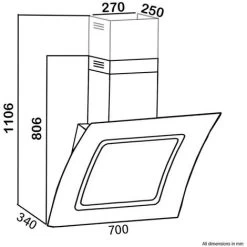 SIA AT71BL 70cm Touch Control Black Angled Glass Cooker Hood Extractor Fan -Kitchen Appliance Store 65334673 4