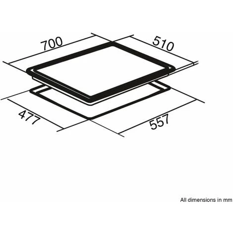 SIA GHG703BL 70cm Black 5 Burner Gas On Glass Hob With Cast Iron Pan Stands 6 SIA GHG703BL 70cm Black 5 Burner Gas On Glass Hob With Cast Iron Pan Stands - Image 4