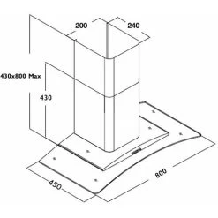 SIA CGH80BL 80cm Curved Glass Chimney Cooker Hood Extractor Fan In Black -Kitchen Appliance Store 65334765 4