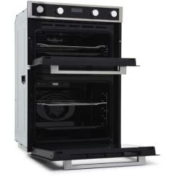 60cm Black Built In Double Electric Fan Oven 110L - Montpellier DO3570IB -Kitchen Appliance Store 65334787 3