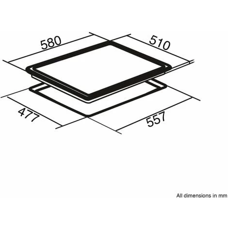 SIA R7 60cm Black 4 Burner Gas On Glass Kitchen Hob With Cast Iron Pan Stands 6 SIA R7 60cm Black 4 Burner Gas On Glass Kitchen Hob With Cast Iron Pan Stands - Image 4
