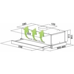 SIA TSH60BL 60cm Black Telescopic Integrated Cooker Hood Kitchen Extractor Fan -Kitchen Appliance Store 65334809 4
