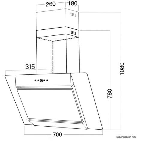 SIA AGL71SS 70cm Stainless Steel Angled Chimney Cooker Hood Kitchen Extractor 4 SIA AGL71SS 70cm Stainless Steel Angled Chimney Cooker Hood Kitchen Extractor - Image 2