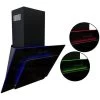 SIA AGE91BL 90cm Black 3 Colour LED Edge Lit Angled Glass Cooker Hood Extractor 2 SIA AGE91BL 90cm Black 3 Colour LED Edge Lit Angled Glass Cooker Hood Extractor -Kitchen Appliance Store 65334819 1