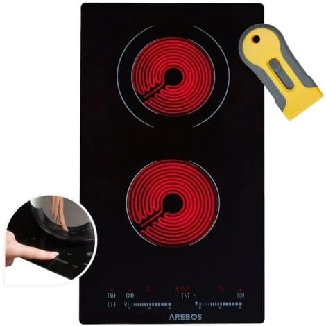 AREBOS Glass Ceramic Hob 3000 W 2 Hobs 30cm Autarkic With Sensor Touch Child Safety Lock Overheating Protection Auto Switch-off 3 AREBOS Glass Ceramic Hob 3000 W 2 Hobs 30cm Autarkic With Sensor Touch Child Safety Lock Overheating Protection Auto Switch-off