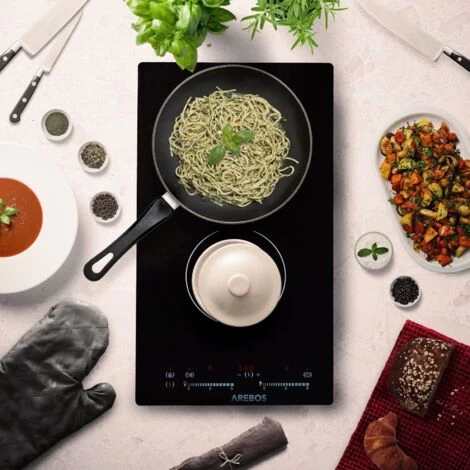 AREBOS Glass Ceramic Hob 3000 W 2 Hobs 30cm Autarkic With Sensor Touch Child Safety Lock Overheating Protection Auto Switch-off 4 AREBOS Glass Ceramic Hob 3000 W 2 Hobs 30cm Autarkic With Sensor Touch Child Safety Lock Overheating Protection Auto Switch-off - Image 2