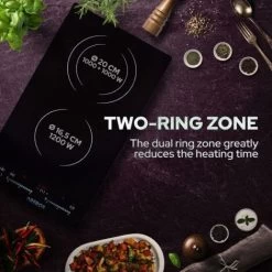 AREBOS Glass Ceramic Hob 3000 W 2 Hobs 30cm Autarkic With Sensor Touch Child Safety Lock Overheating Protection Auto Switch-off 10 AREBOS Glass Ceramic Hob 3000 W 2 Hobs 30cm Autarkic With Sensor Touch Child Safety Lock Overheating Protection Auto Switch-off -Kitchen Appliance Store 66438945 4