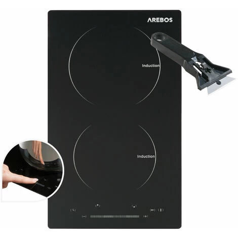 AREBOS Induction Hob 3000W 2 Hobs 30 Cm Autarkic With Sensor Touch Timer Child Safety Overheating Protection Auto Switch-off 3 AREBOS Induction Hob 3000W 2 Hobs 30 Cm Autarkic With Sensor Touch Timer Child Safety Overheating Protection Auto Switch-off