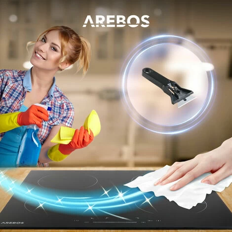 AREBOS Induction Hob 3000W 2 Hobs 30 Cm Autarkic With Sensor Touch Timer Child Safety Overheating Protection Auto Switch-off 6 AREBOS Induction Hob 3000W 2 Hobs 30 Cm Autarkic With Sensor Touch Timer Child Safety Overheating Protection Auto Switch-off - Image 4