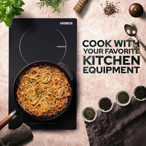 AREBOS Induction Hob 3000W 2 Hobs 30 Cm Autarkic With Sensor Touch Timer Child Safety Overheating Protection Auto Switch-off 7 AREBOS Induction Hob 3000W 2 Hobs 30 Cm Autarkic With Sensor Touch Timer Child Safety Overheating Protection Auto Switch-off - Image 5