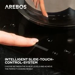 AREBOS Glass Ceramic Hob 8500 W 5 Hobs 77cm Autarkic Incl. Dual Cooking Zone And Roasting Zone With Sensor Touch Child Safety Overheating Protection Auto Switch-off -Kitchen Appliance Store 66651845 3