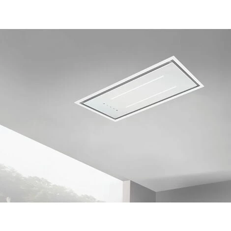 ViandPro - Aria Flush Fit Ceiling Hood 90 X 30 Black - White Glass / White Frame 3 ViandPro - Aria Flush Fit Ceiling Hood 90 X 30 Black - White Glass / White Frame