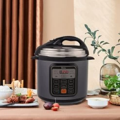 1000W Push-button Stainless Steel Electric Pressure Cooker 13 In 1 Cooking Mode, Stainless Steel Color Grey -Kitchen Appliance Store 68011493 5