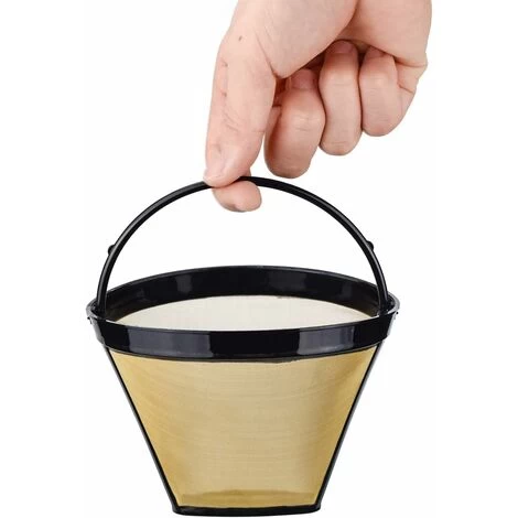 2 Pcs Reusable Coffee Filter Permanent Filter With Stainless Steel Mesh Filter Size 4 For 8-12 Cups Of Coffee Plastic Black 6 2 Pcs Reusable Coffee Filter Permanent Filter With Stainless Steel Mesh Filter Size 4 For 8-12 Cups Of Coffee Plastic Black - Image 4