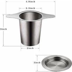 Extra Fine 18/8 Stainless Steel Tea Infuser Mesh Strainer With Large Capacity & Perfect Size Double Handles For Hanging On Teapots, Mugs, Cups To Steep Loose Leaf Tea And Coffee -Kitchen Appliance Store 68107878 4
