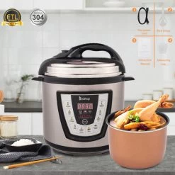 1000W Push-button Stainless Steel Electric Pressure Cooker 13 In 1 Cooking Mode, Stainless Steel Color -A -Kitchen Appliance Store 68154252 4