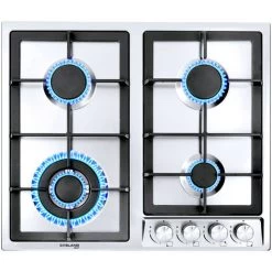Built-in Gas Cooktop, 4 Burners Stainless Steel Gas Hob Cooker With Flame Failure Protection Gasland Chef GH60SF