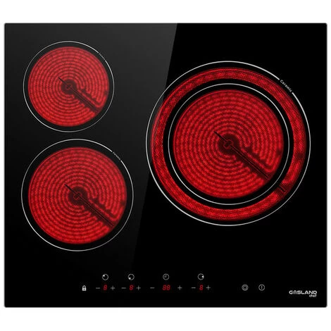 Built-in Ceramic Hob, 3 Zones Electric Cooktop In Black, 5400W Total Output, With Dual Zone Touch Control Timer Child Lock Gasland Chef CH603BF 3 Built-in Ceramic Hob, 3 Zones Electric Cooktop In Black, 5400W Total Output, With Dual Zone Touch Control Timer Child Lock Gasland Chef CH603BF