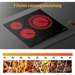 Built-in Ceramic Hob, 3 Zones Electric Cooktop In Black, 5400W Total Output, With Dual Zone Touch Control Timer Child Lock Gasland Chef CH603BF 9 Built-in Ceramic Hob, 3 Zones Electric Cooktop In Black, 5400W Total Output, With Dual Zone Touch Control Timer Child Lock Gasland Chef CH603BF -Kitchen Appliance Store 71426691 3