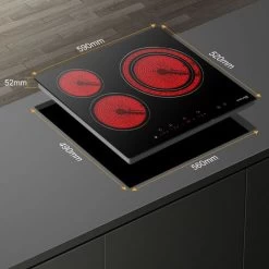 Built-in Ceramic Hob, 3 Zones Electric Cooktop In Black, 5400W Total Output, With Dual Zone Touch Control Timer Child Lock Gasland Chef CH603BF 11 Built-in Ceramic Hob, 3 Zones Electric Cooktop In Black, 5400W Total Output, With Dual Zone Touch Control Timer Child Lock Gasland Chef CH603BF -Kitchen Appliance Store 71426691 5