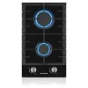 Built-in 2 Burner Gas Hob, Black Glass Gas Cooktop, Cooker With FFD And Cast Iron Pan Supports [Energy Class A+] Thermomate GHBG302 -Kitchen Appliance Store 71426696 1