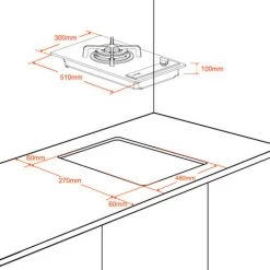 Built-in Gas Hob, Black Tempered Glass Gas Cooktop, 3.4kW Triple Ring Burner Gasland Chef GH12BF -Kitchen Appliance Store 71426703 5