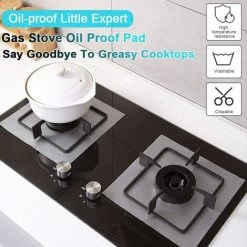 8Pcs Gas Hob Protector Teflon Silver Hob Gas Protector Gas Stove Protector Gas Stove Gas Burner Protector Non-stick Corrosion Protector (Silver 2727cm) -Kitchen Appliance Store 71973283 4