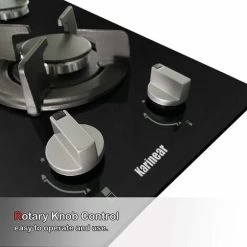 Karinear 30cm Built-in 2 Burners Gas Hob Black Tempered Glass Gas Cooktop, Cast Iron Pan Support, NG/LPG Convertible -Kitchen Appliance Store 72566701 4