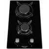 NOXTON Built-in 30cm 2 Burner Gas Hob Domino Black Glass Cooker With LPG Kit &FFD [Energy Class A+] -Kitchen Appliance Store 72566702 1