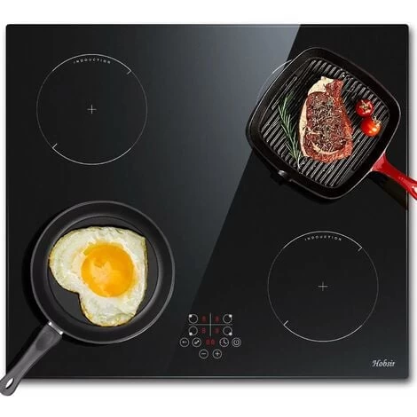 Induction Hob, 4 Zones Built-in Electric Hob 60cm Induction Cooker 6400w Touch Control, Child-safety Lock, Stop&go Function, Hard Wire, No Plug Included 3 Induction Hob, 4 Zones Built-in Electric Hob 60cm Induction Cooker 6400w Touch Control, Child-safety Lock, Stop&go Function, Hard Wire, No Plug Included