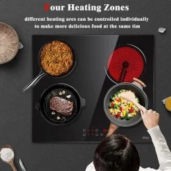 Electric Hob 4 Zone Ceramic Hob 60 Cm With Touch Control 6000W 9 Power Levels Safety Lock Auto Switch Off Safety Residual Heat Indicator Hard Wire, No Plug Included 11 Electric Hob 4 Zone Ceramic Hob 60 Cm With Touch Control 6000W 9 Power Levels Safety Lock Auto Switch Off Safety Residual Heat Indicator Hard Wire, No Plug Included -Kitchen Appliance Store 72566707 5