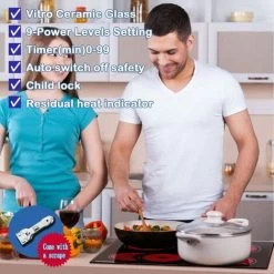 Karinear Ceramic Hob, 60cm Built-in 4 Zones Electric Cooktop With Dual Oval Zone 6600W, Hard Wired, No Plug Included 8 Karinear Ceramic Hob, 60cm Built-in 4 Zones Electric Cooktop With Dual Oval Zone 6600W, Hard Wired, No Plug Included -Kitchen Appliance Store 72566712 2