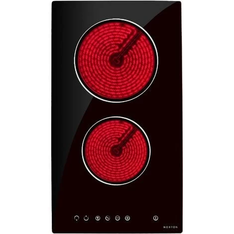 NOXTON Ceramic Hob, 2 Zone Domino Cooker Built-in 30cm Electric Hobs Black Glass Hot Plate Cooktop With Touch Controls 2 NOXTON Ceramic Hob, 2 Zone Domino Cooker Built-in 30cm Electric Hobs Black Glass Hot Plate Cooktop With Touch Controls