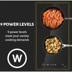 NOXTON Ceramic Hob, 2 Zone Domino Cooker Built-in 30cm Electric Hobs Black Glass Hot Plate Cooktop With Touch Controls 10 NOXTON Ceramic Hob, 2 Zone Domino Cooker Built-in 30cm Electric Hobs Black Glass Hot Plate Cooktop With Touch Controls -Kitchen Appliance Store 72566717 5