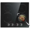 Induction Hob Black Glass Electric Cooktop Built-in 4 Zone Electric Hob With Knob 60cm, 7200W, Hard Wire, No Plug Included 1 Induction Hob Black Glass Electric Cooktop Built-in 4 Zone Electric Hob With Knob 60cm, 7200W, Hard Wire, No Plug Included -Kitchen Appliance Store 73150172 1