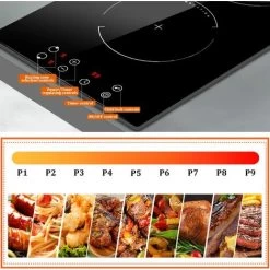 2 Zone Induction Hob, Hobsir Electric Hob 30cm, Built-in Induction Cooker, Touch Control, 9 Heating Levels, Safety Lock, Timer, 3500W, Hard Wire, No Plug Included 10 2 Zone Induction Hob, Hobsir Electric Hob 30cm, Built-in Induction Cooker, Touch Control, 9 Heating Levels, Safety Lock, Timer, 3500W, Hard Wire, No Plug Included -Kitchen Appliance Store 73150173 4