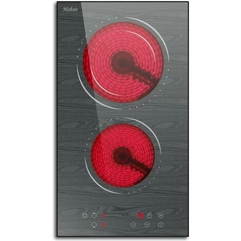 2 Zone Ceramic Hob, Hobsir Built-in Electric Hob 30cm, Marble, 3200W, Touch Control, Doul Zone, 9 Heating Levels, Safety Lock, Timer, Hard Wire, No Plug Included, LH06 3 2 Zone Ceramic Hob, Hobsir Built-in Electric Hob 30cm, Marble, 3200W, Touch Control, Doul Zone, 9 Heating Levels, Safety Lock, Timer, Hard Wire, No Plug Included, LH06