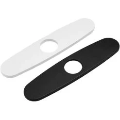 Bathroom Kitchen Tap Deck 10 Matt White Badge Kitchen Plate For 1 Or 3 Holes, 1 Room, Black -Kitchen Appliance Store 76384243 3