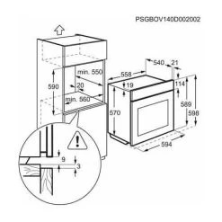 Zanussi Multifunction Single Electric Oven 65L Capacity & LED Display ZOHTC2X2 -Kitchen Appliance Store 86764439 5