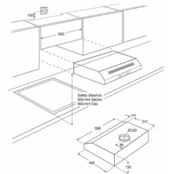 Zanussi Cooker Hood Stainless Steel & Black -Kitchen Appliance Store 86764652 3