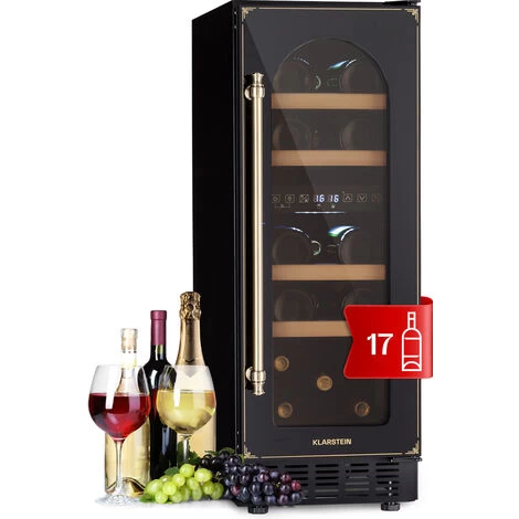 Klarstein Vinovilla 17 Built-In Duo Vilhelmine Edition Wine Fridge 17 Bottles 3-Colour Glass Door 2 Klarstein Vinovilla 17 Built-In Duo Vilhelmine Edition Wine Fridge 17 Bottles 3-Colour Glass Door