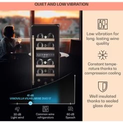 Klarstein Vinovilla 17 Built-In Duo Vilhelmine Edition Wine Fridge 17 Bottles 3-Colour Glass Door 9 Klarstein Vinovilla 17 Built-In Duo Vilhelmine Edition Wine Fridge 17 Bottles 3-Colour Glass Door -Kitchen Appliance Store 87106525 4